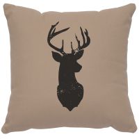 Deer Head Image Decor Pillow - Alabaster Cotton
