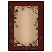 Delicate Pines Rug - Red Plaid