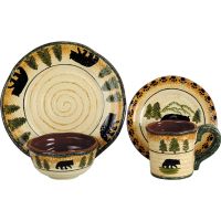 Black Bear Stoneware Dinnerware Set