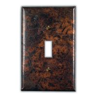 Distressed Dark 1 Toggle Copper Switch Plate