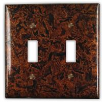 Distressed Dark 2 Toggle Copper Switch Plate