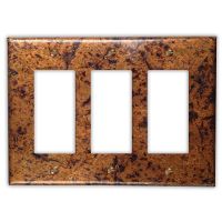 Distressed Light 3 Outlet Copper Switch Plate