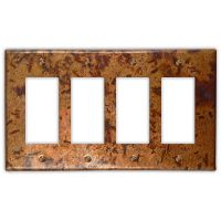 Distressed Light 4 Rocker/GFI Copper Switch Plate