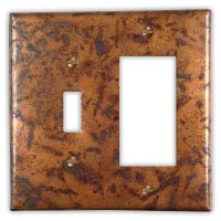 Distressed Medium 1 Toggle 1 Rocker/GFI Copper Switch Plate