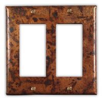 Distressed Medium 2 Rocker/GFI Copper Switch Plate