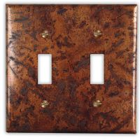 Distressed Medium 2 Toggle Copper Switch Plate