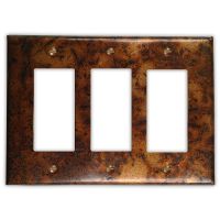 Distressed Medium 3 Rocker/GFI Copper Switch Plate