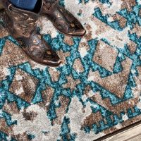 Distressed Fresco Rug - Turquoise
