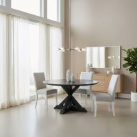 Dining Table: Some lifestyle images are created with AI for visualization purposes. Crafted from natural solid wood, each piece is unique and will vary.
