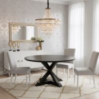 Contemporary Dining Table: Some lifestyle images are created with AI for visualization purposes. Crafted from natural solid wood, each piece is unique and will vary.