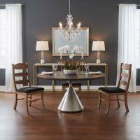 Hardwood Dining Table: Some lifestyle images are created with AI for visualization purposes. Crafted from natural solid wood, each piece is unique and will vary.