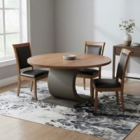 Dining Table: Some lifestyle images are created with AI for visualization purposes. Crafted from natural solid wood, each piece is unique and will vary.