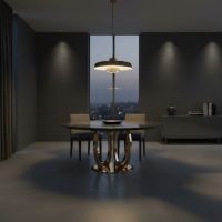 Hardwood Dining Table: Some lifestyle images are created with AI for visualization purposes. Crafted from natural solid wood, each piece is unique and will vary.