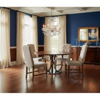 Modern Dining Table: Some lifestyle images are created with AI for visualization purposes. Crafted from natural solid wood, each piece is unique and will vary.