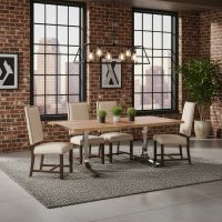 Modern Dining Table: Some lifestyle images are created with AI for visualization purposes. Crafted from natural solid wood, each piece is unique and will vary.