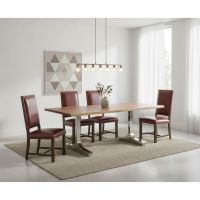Modern Wood Dining Table: Some lifestyle images are created with AI for visualization purposes. Crafted from natural solid wood, each piece is unique and will vary.