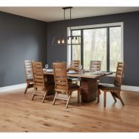 Live Edge Dining Table: Some lifestyle images are created with AI for visualization purposes. Crafted from natural solid wood, each piece is unique and will vary.