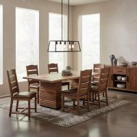 Solid Wood Dining Table: Some lifestyle images are created with AI for visualization purposes. Crafted from natural solid wood, each piece is unique and will vary.
