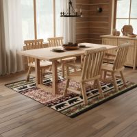 Contemporary Dining Table: Some lifestyle images are created with AI for visualization purposes. Crafted from natural solid wood, each piece is unique and will vary.