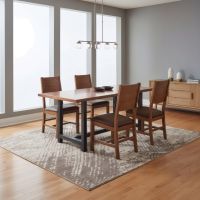Urban Dining Table: Some lifestyle images are created with AI for visualization purposes. Crafted from natural solid wood, each piece is unique and will vary.