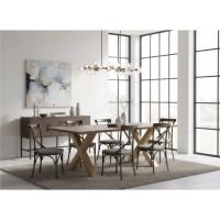 Modern Dining Table: Some lifestyle images are created with AI for visualization purposes. Crafted from natural solid wood, each piece is unique and will vary.