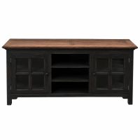 Cottage Sunrise Painted Entertainment Center in Black Harvest