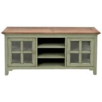Cottage Sunrise Painted Entertainment Center in Sea Mist Green