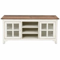 Cottage Sunrise Painted Entertainment Center in White Harvest