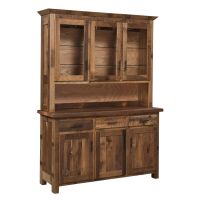 Edinburgh Modern Reclaimed 3 Drawer Buffet & Hutch - Clear Finish