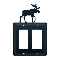 Wrought Iron Moose Double GFI Cover