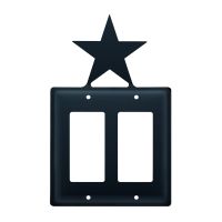 Wrought Iron Star Double GFI Cover