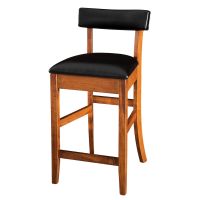 Eldon Hills Bar Stool - 24" - Michael's Cherry Finish - Cool Faux Leather Upholstery