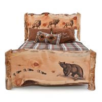Hand Carved Log Bed