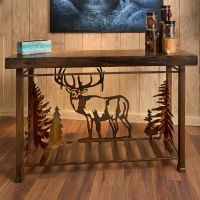 Weathered Wood Top on Elk Sofa Table