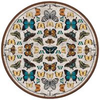 English Collector Cabinet Area Rug - Butterfly Multi