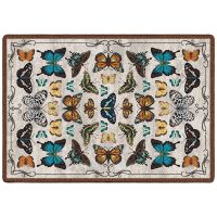 English Collector Cabinet Entry Rug - Butterfly Multi