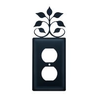Wrought Iron Leaf Fan Single Outlet Cover