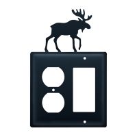 Wrought Iron Moose Double Outlet/GFI Cover