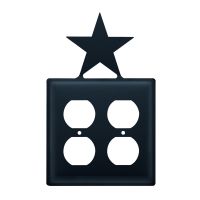 Wrought Iron Star Double Outlet Cover