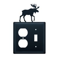 Wrought Iron Moose Double Outlet/Switch Cover