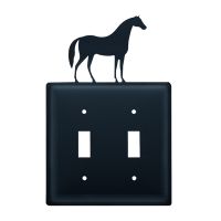 Wrought Iron Horse Double Switch Cover