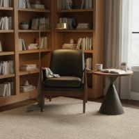 Natural Wood End Table: Some lifestyle images are created with AI for visualization purposes. Crafted from natural solid wood, each piece is unique and will vary.