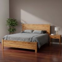 Rustic Bed: Some lifestyle images are created with AI for visualization purposes. Crafted from natural solid wood, each piece is unique and will vary.