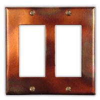 Flamed 2 Rocker/GFI Copper Switch Plate