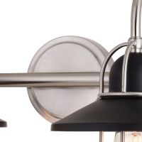 Galena 2-Light Matte Black and Satin Nickel Vanity Light