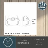 Galena 2-Light Matte Black and Satin Nickel Vanity Light