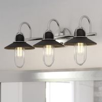 Galena 3-Light Matte Black and Satin Nickel Vanity Light