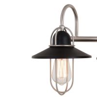 Galena 3-Light Matte Black and Satin Nickel Vanity Light