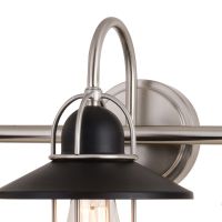 Galena 3-Light Matte Black and Satin Nickel Vanity Light