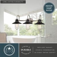 Galena 3-Light Matte Black and Satin Nickel Vanity Light